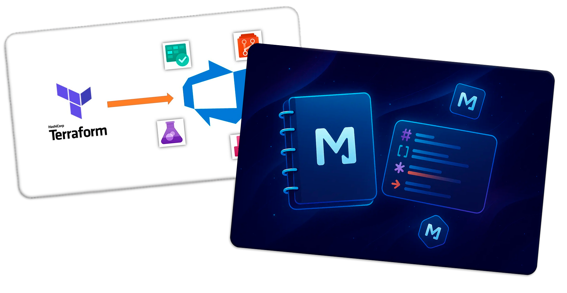 View of two website interfaces with modern and dark design. The first screen shows the title 'Behind the Code' with a rocket and dark background, explaining the origin of a community software project. The second screen presents a platform for finding speakers, with an attractive design, expert photos, and a prominent search button.